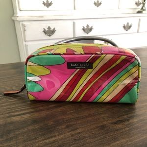 Kate spade cosmetic case with zip closure